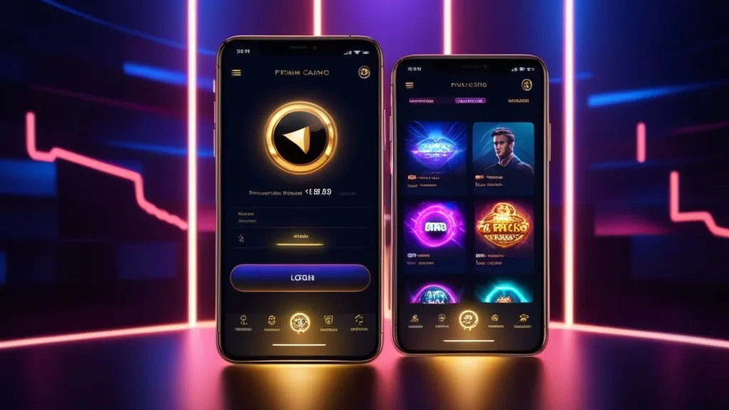 Ekran logowania i menu aplikacji Twindor na smartfonie