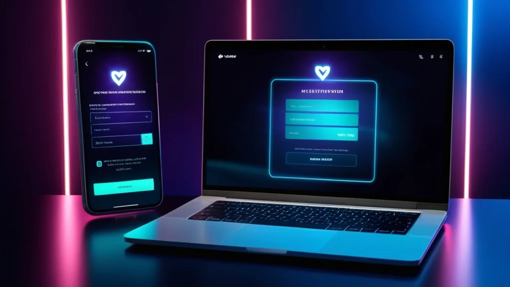 Formularz rejestracji konta z e-mailem i hasłem w ciemnym interfejsie